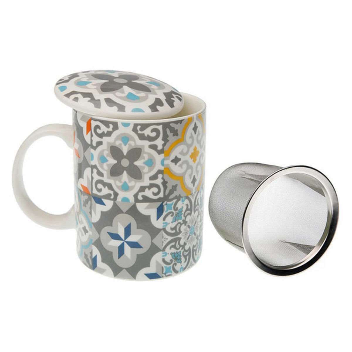 Taza con Filtro para Infusiones Versa Alfama Porcelana Gres (8 x 10 x 8 cm) - Effik Store