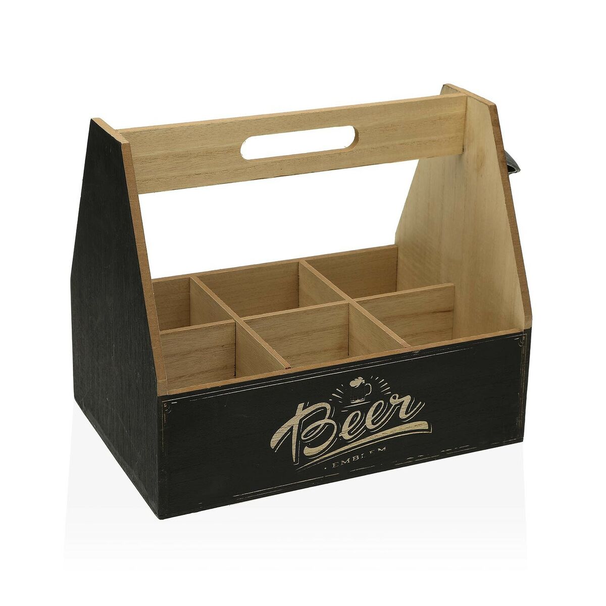 Soporte para Botellas Versa 6 botellas 18 x 5 x 18 cm Metal Madera MDF - Effik Store