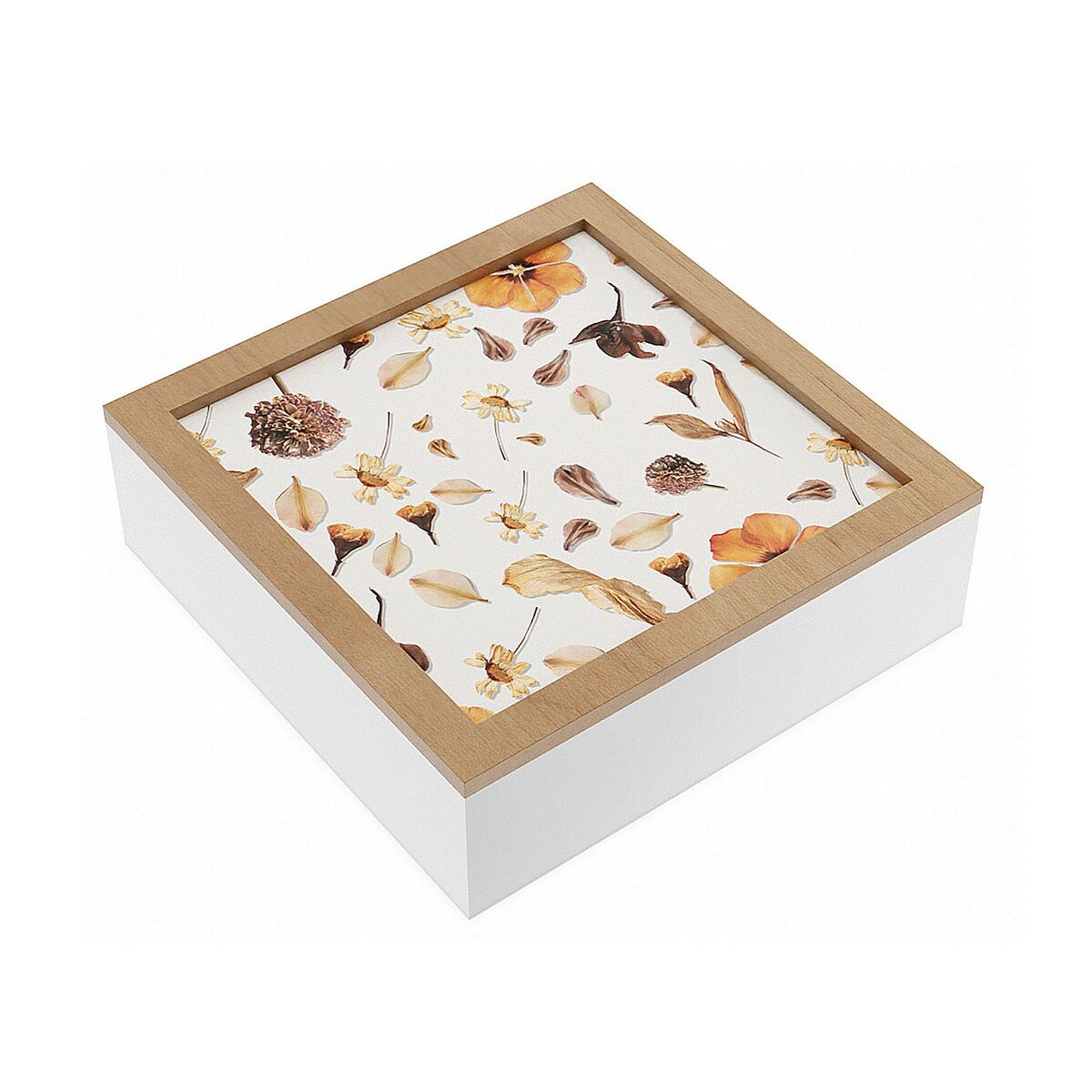 Caja Decorativa Versa Pétalos Madera MDF 24 x 7 x 24 cm - Effik Store