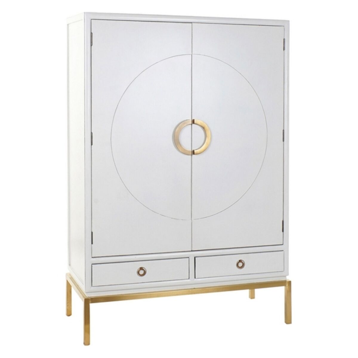 Armario DKD Home Decor Blanco Dorado Metal Álamo 120 x 50 x 175 cm - Effik Store