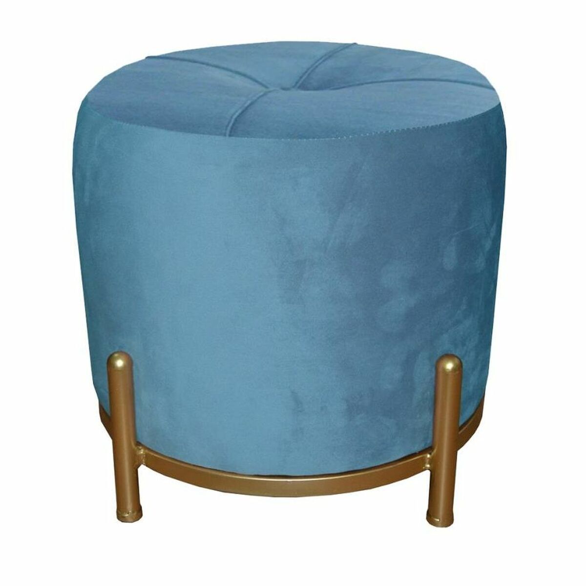 Reposapiés DKD Home Decor Azul Poliéster Metal Dorado (38 x 38 x 34 cm) - Effik Store