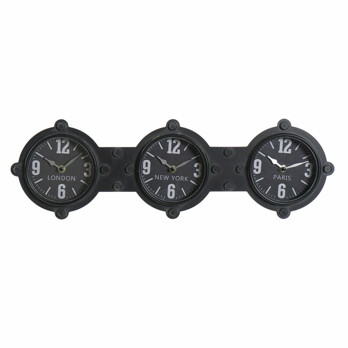 Reloj de Pared DKD Home Decor Cristal Negro Hierro (58 x 6.5 x 18 cm) - Effik Store