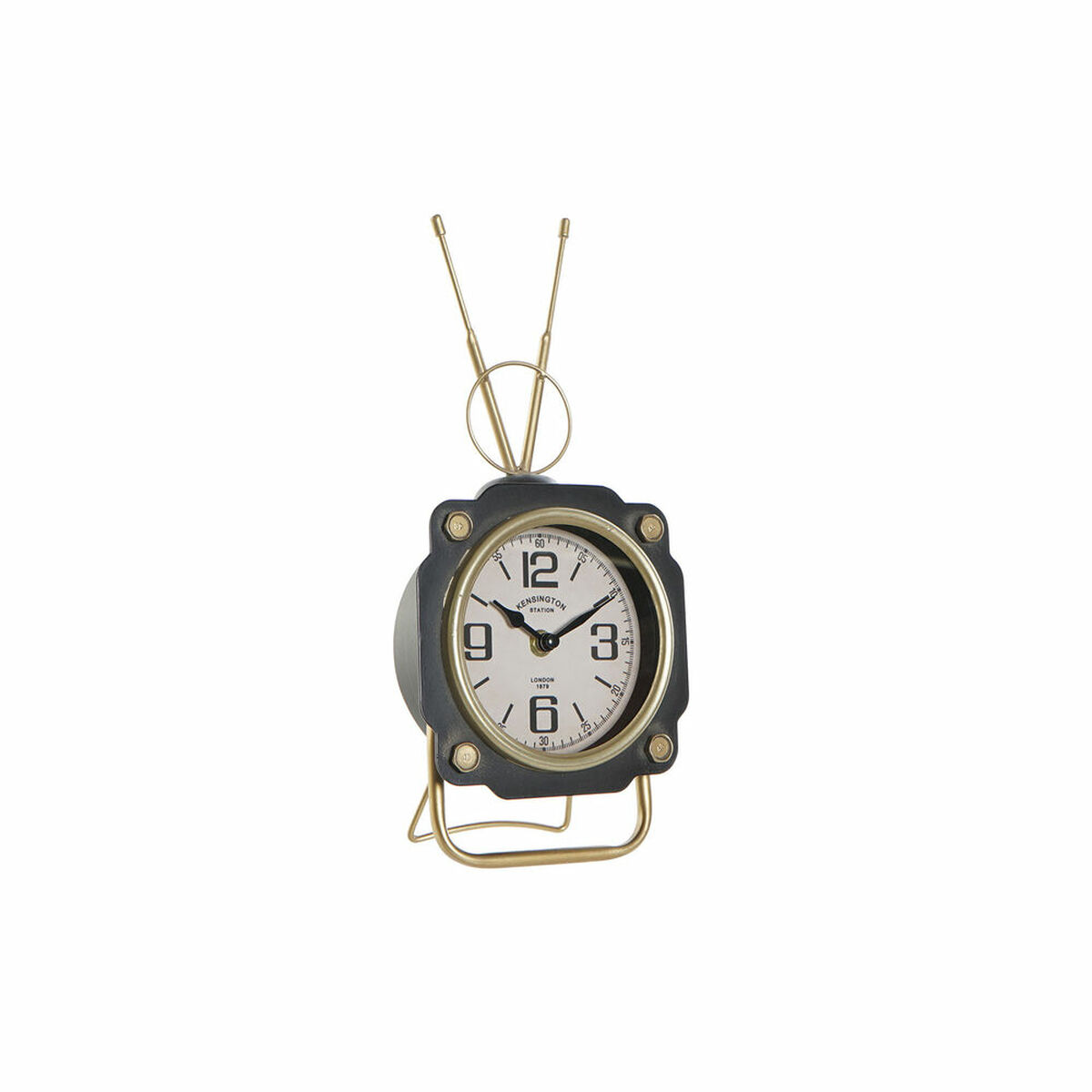 Reloj de Mesa DKD Home Decor Negro Dorado Cristal Hierro Vintage 15,5 x 8,5 x 32 cm - Effik Store