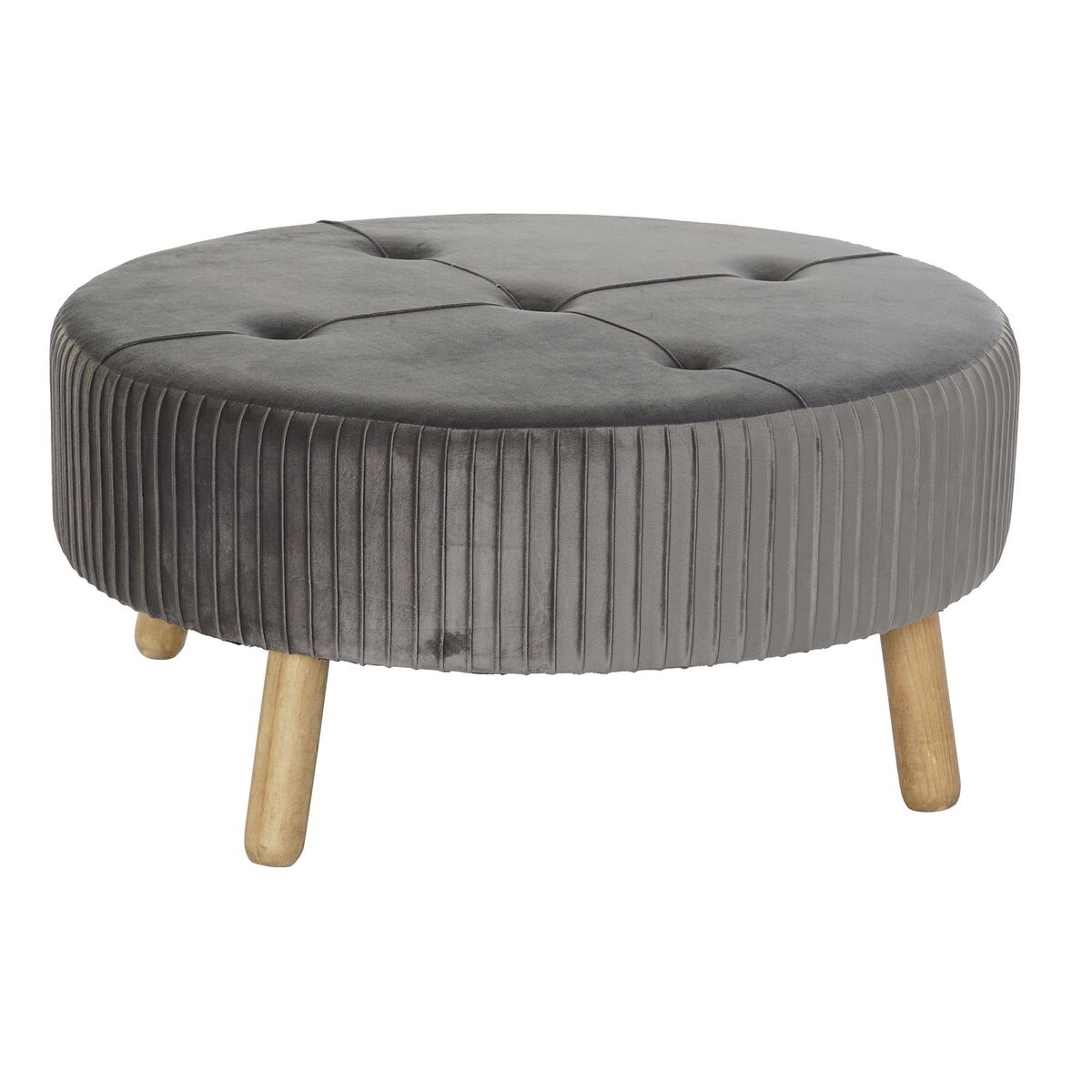 Reposapiés DKD Home Decor 80 x 80 x 38 cm Scandi Gris Madera Terciopelo Gris oscuro Velvet - Effik Store