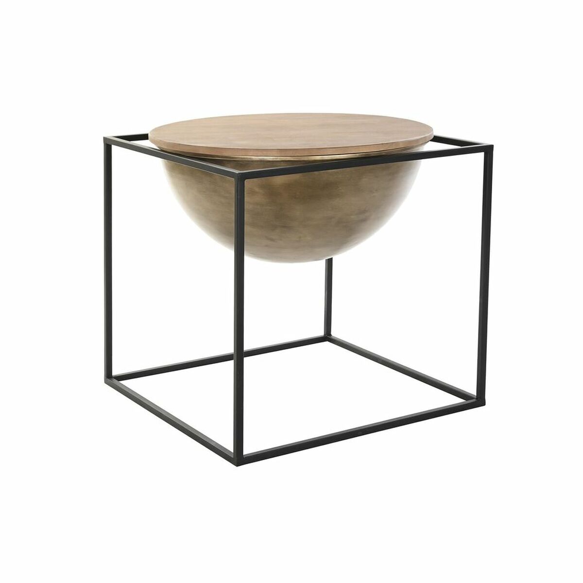 Mesa auxiliar DKD Home Decor Marrón Negro Madera Metal 64 x 64 x 62,5 cm - Effik Store