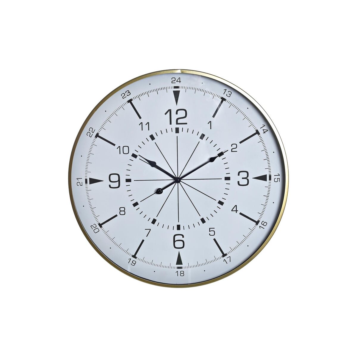 Reloj de Pared DKD Home Decor Cristal Dorado Metal Blanco Brújula (60 x 3 x 60 cm) - Effik Store