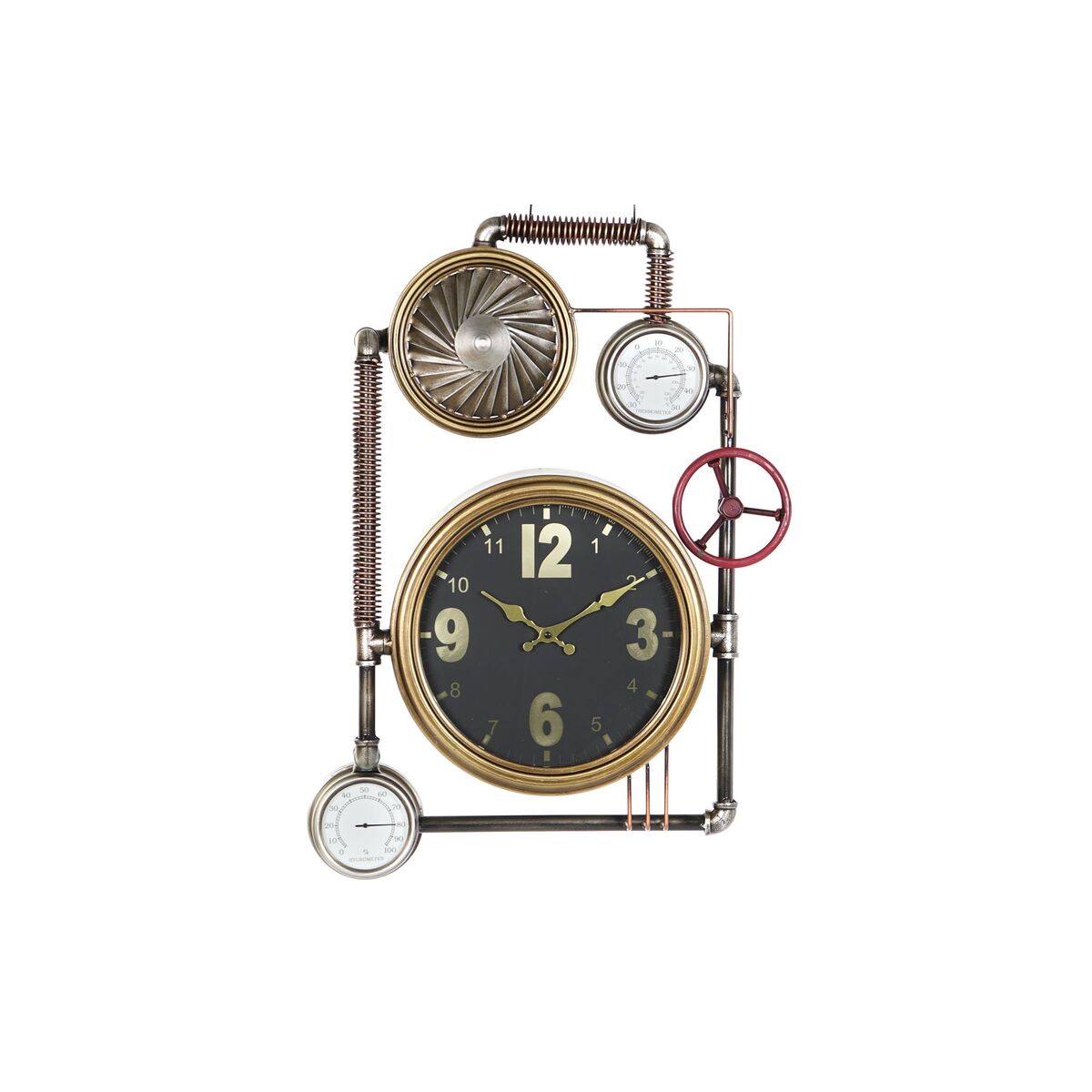 Reloj de Pared DKD Home Decor Válvulas Cristal Dorado Hierro (50,5 x 12 x 73 cm) - Effik Store