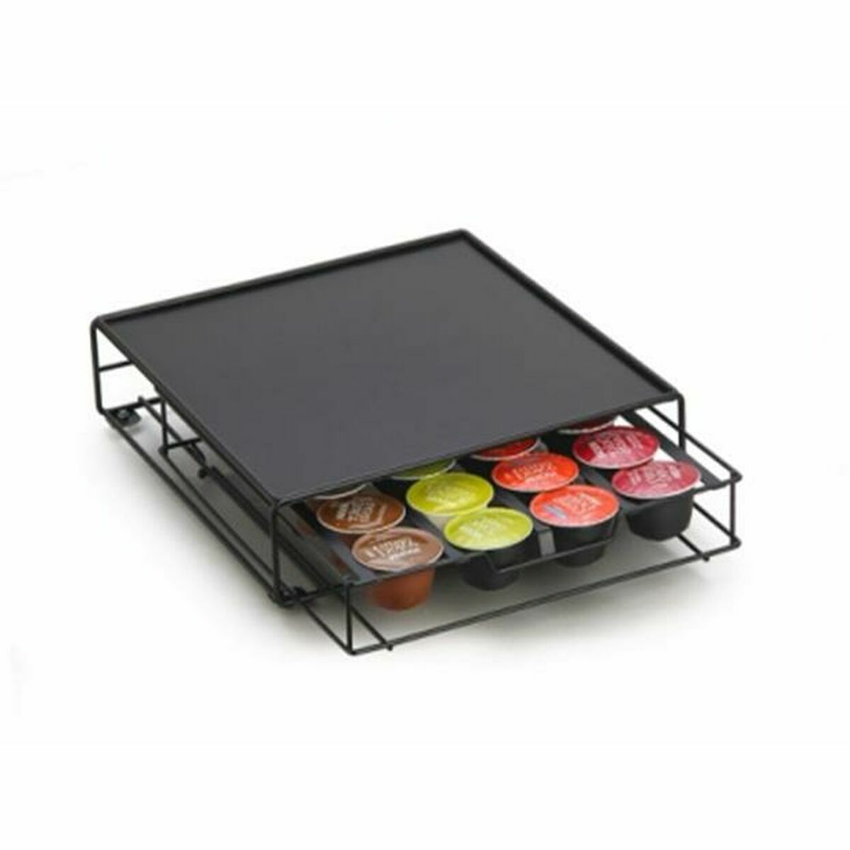 Organizador de Cápsulas de Café DKD Home Decor 28,7 x 32 x 7 cm Negro Metal - Effik Store