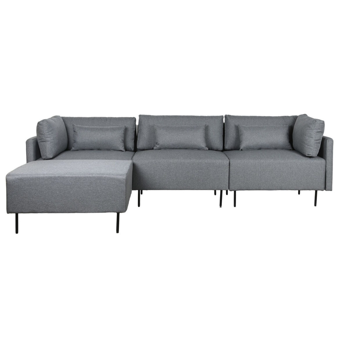 Sofá Chaise Longue DKD Home Decor Gris Metal Moderno 276 x 152,5 x 84 cm - Effik Store