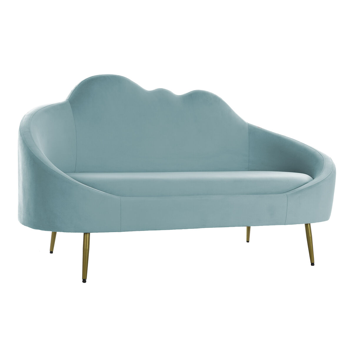 Sofá DKD Home Decor Azul Dorado Azul cielo Metal Nubes Scandi 155 x 75 x 92 cm - Effik Store