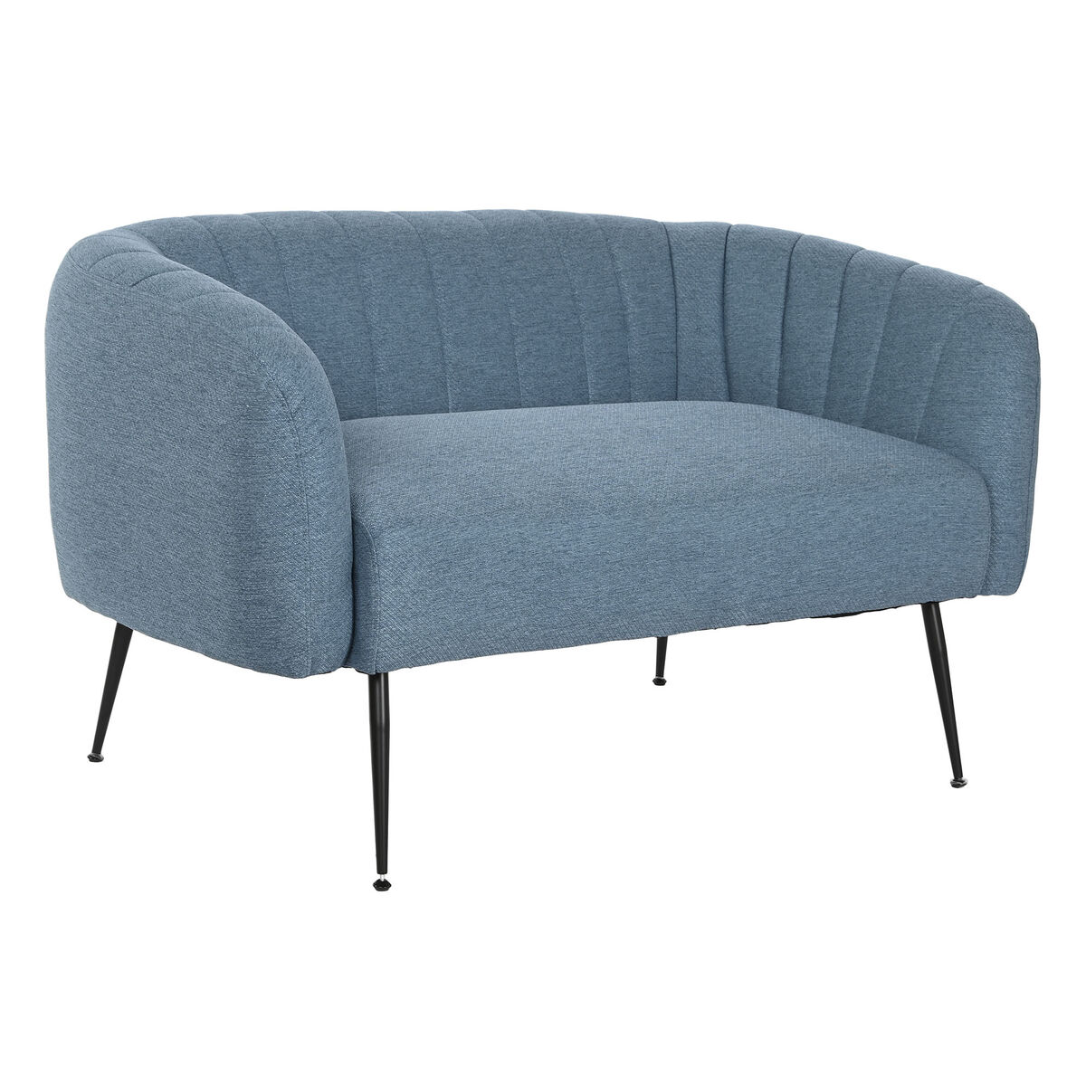 Sofá DKD Home Decor Azul Negro Espuma Madera Metal Terciopelo Scandi 129 x 75 x 73 cm - Effik Store