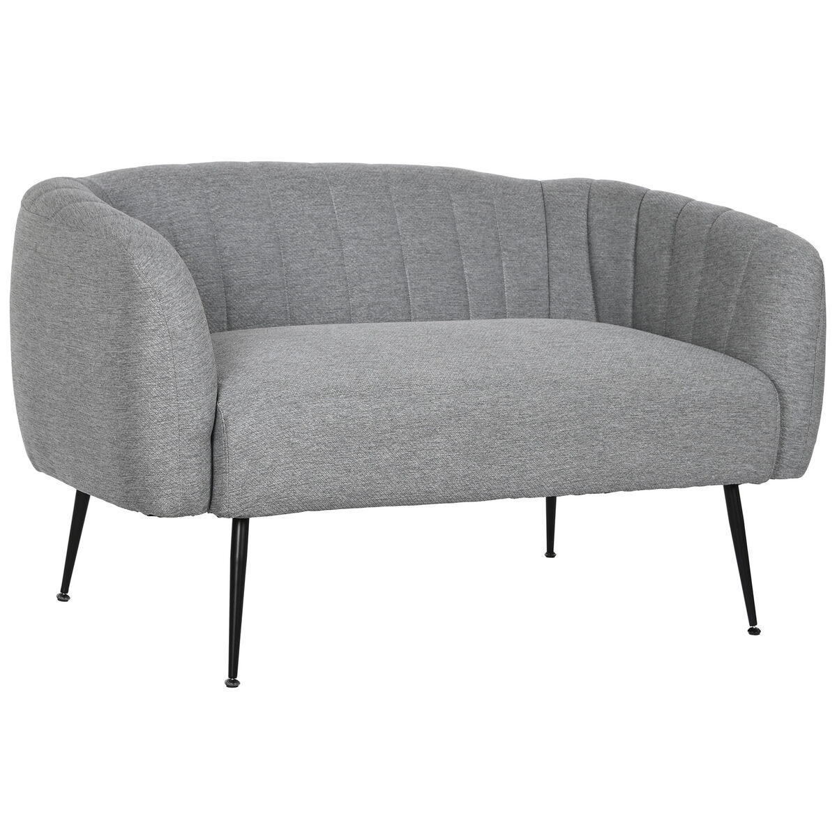 Sofá DKD Home Decor Negro Gris Espuma Madera Metal Terciopelo Scandi 129 x 75 x 73 cm - Effik Store