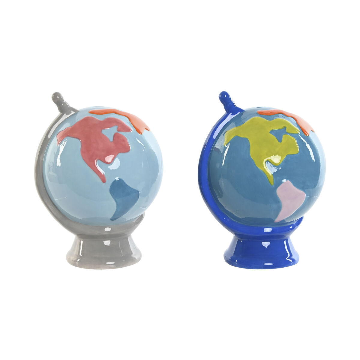 Hucha Home ESPRIT Dolomita Globo Terraqueo 14,5 x 13,5 x 19 cm (2 Unidades) - Effik Store