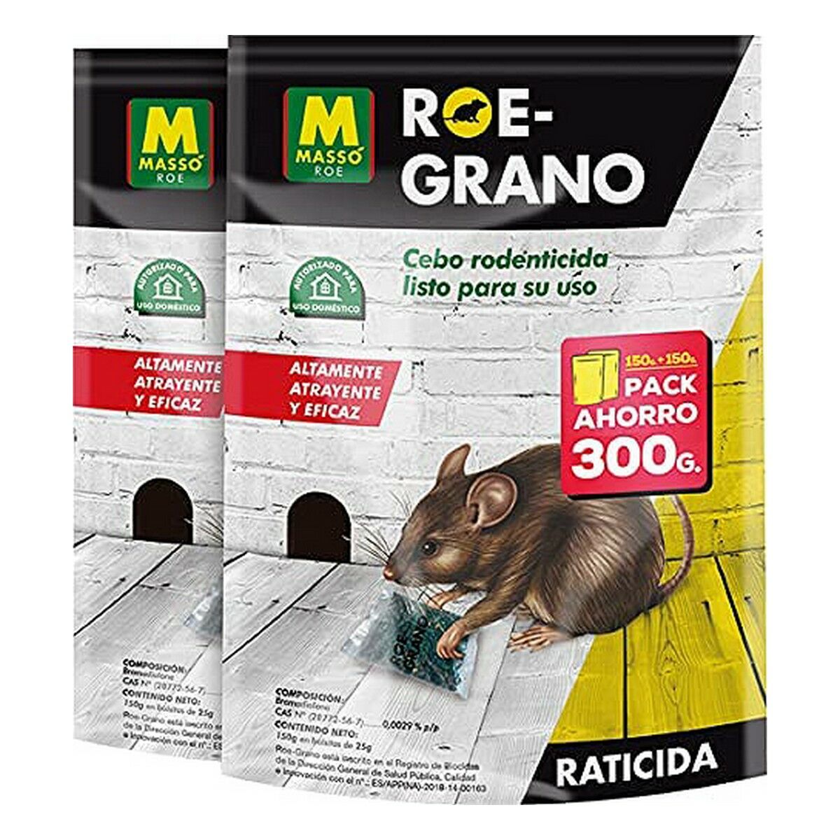 Raticida Massó Roe-grano 300 g - Effik Store