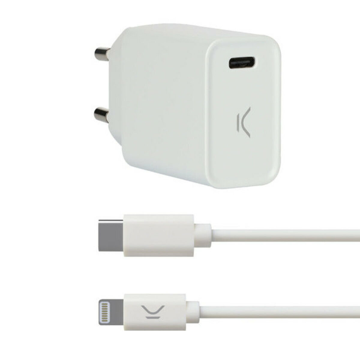 Cargador USB Iphone KSIX Apple-compatible Blanco - Effik Store