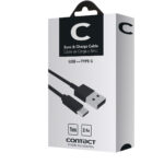 Cable USB A a USB C Contact (1 m) Negro - Effik Store