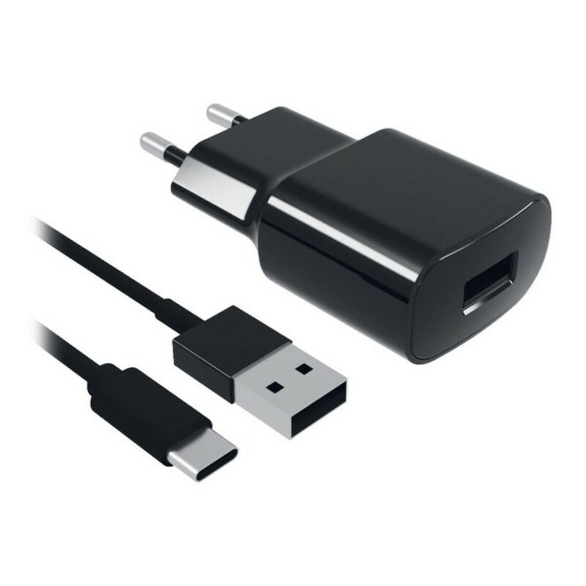 Cargador de Pared + Cable USB C Contact 8427542980744 2A Negro - Effik Store