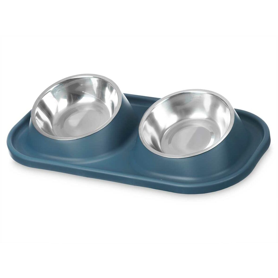 Comedero para Perro Azul Metal 40 x 8,5 x 22 cm Doble - Effik Store