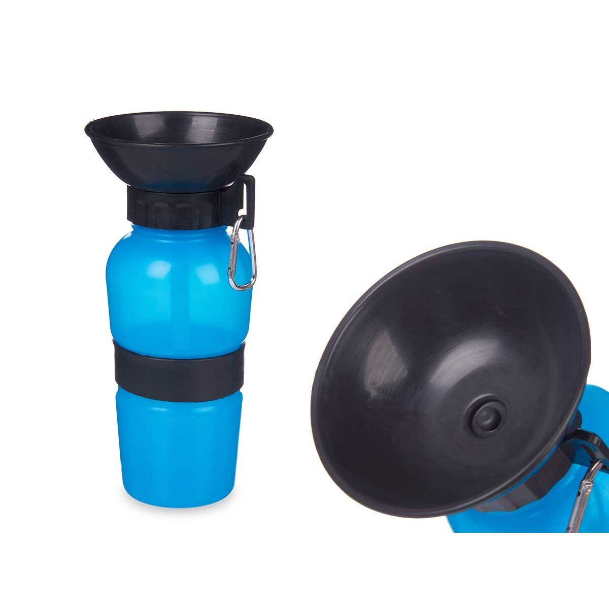 Botella Bebedero de Agua para Perros Azul Negro Metal Plástico 500 ml - Effik Store