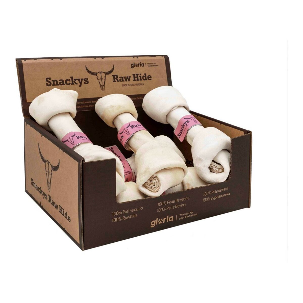 Snack para Perros Gloria Snackys Rawhide 20-23 cm Nudo 6 Unidades - Effik Store