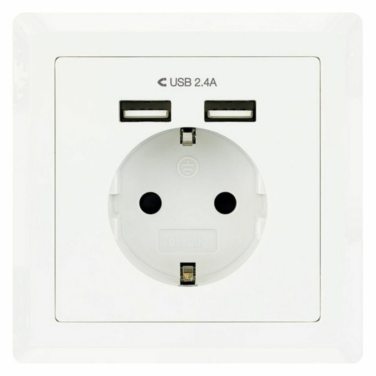 Enchufe Pared con 2 Puertos USB TooQ 10.35.0010 5V/2.4A Blanco 2,4 A - Effik Store