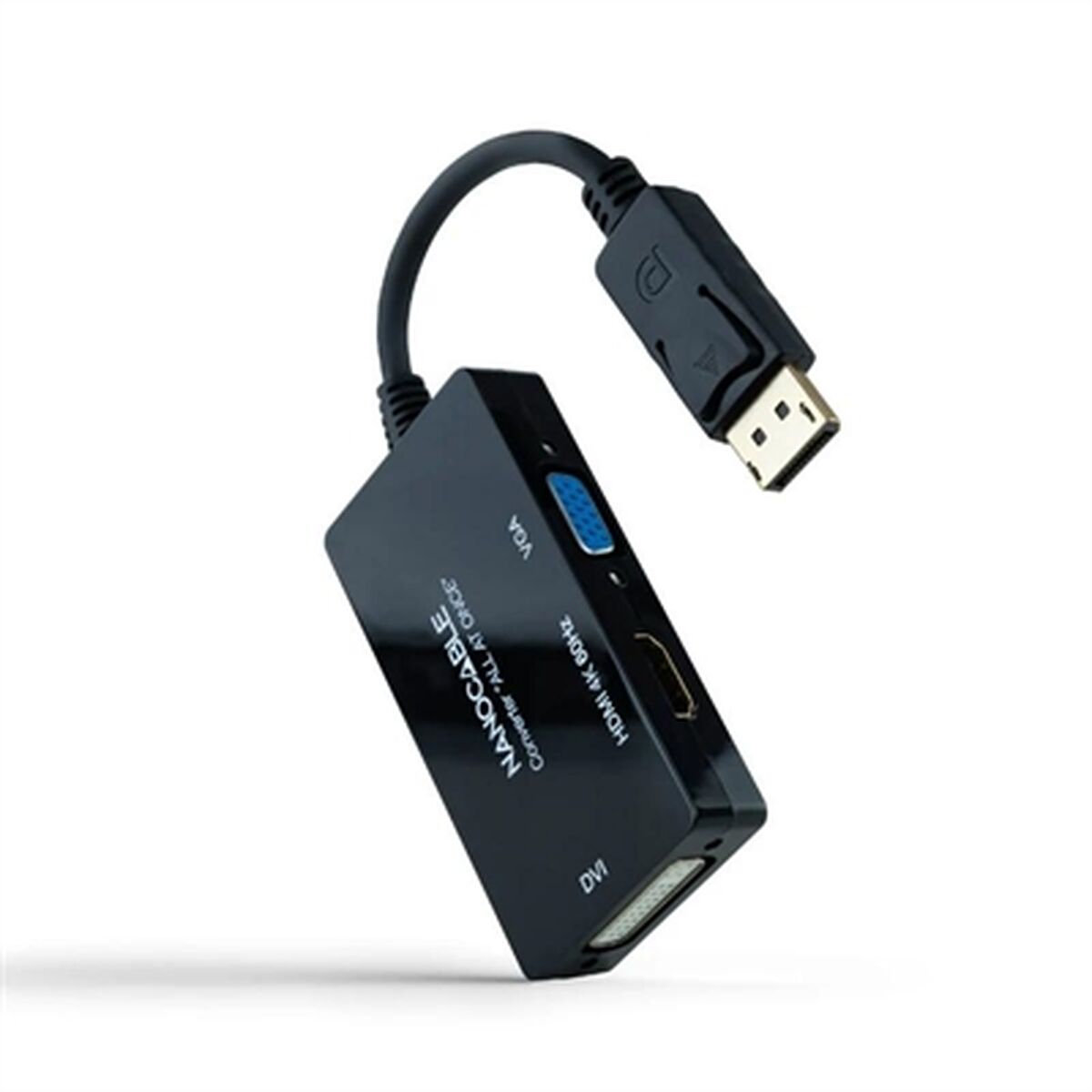 Adaptador DisplayPort a VGA/DVI/HDMI NANOCABLE 10.16.3301-ALL Negro 20 cm - Effik Store