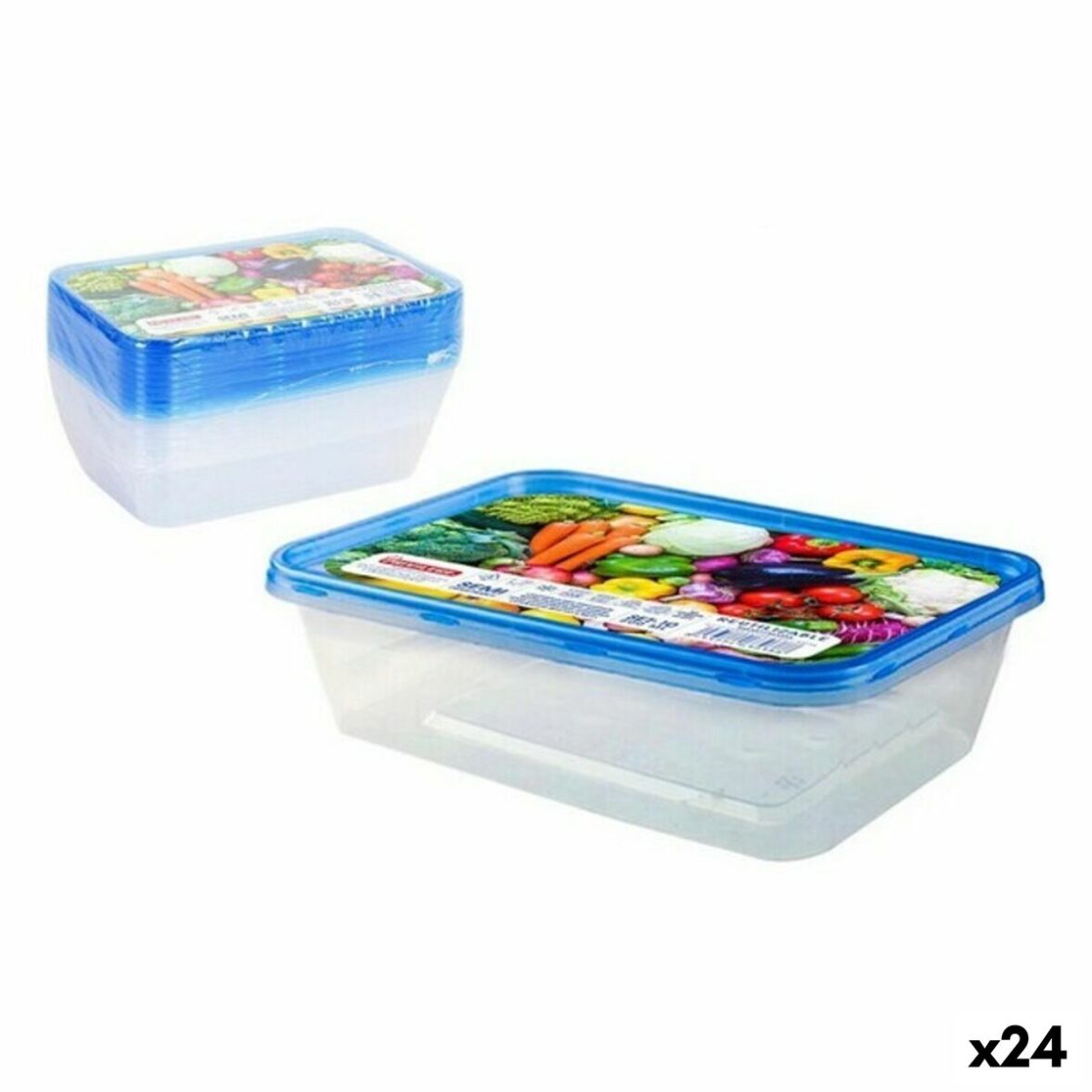 Set de 10 Fiambreras Privilege 49786 500 ml Rectangular 17,5 x 12 x 4 cm (24 Unidades) - Effik Store