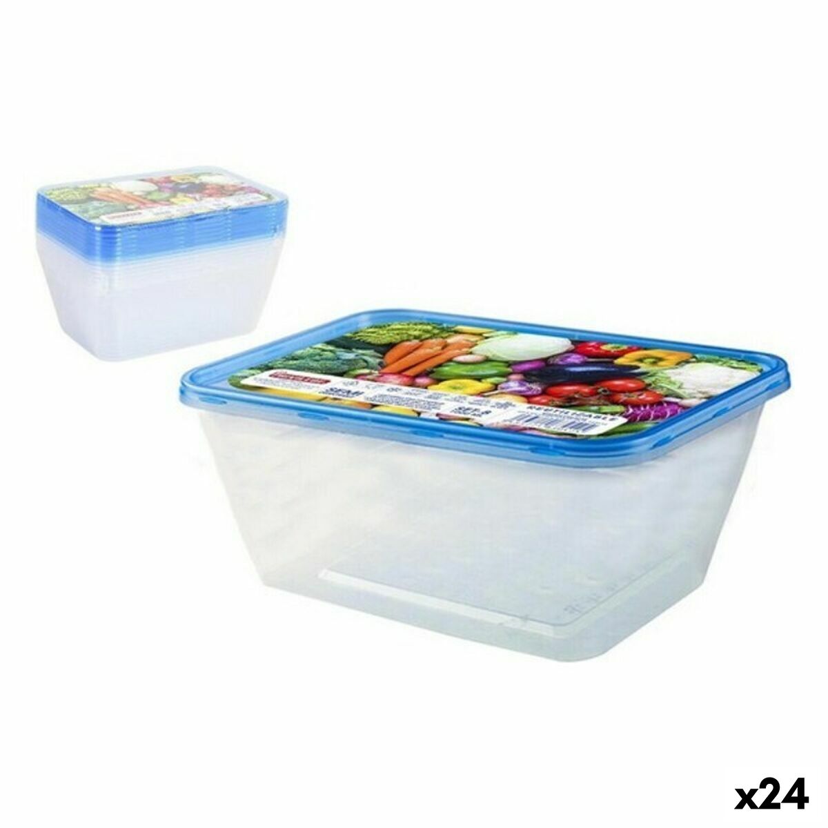 Set de 8 Fiambreras Privilege 1L Rectangular 17,5 x 12 x 7 cm (24 Unidades) - Effik Store