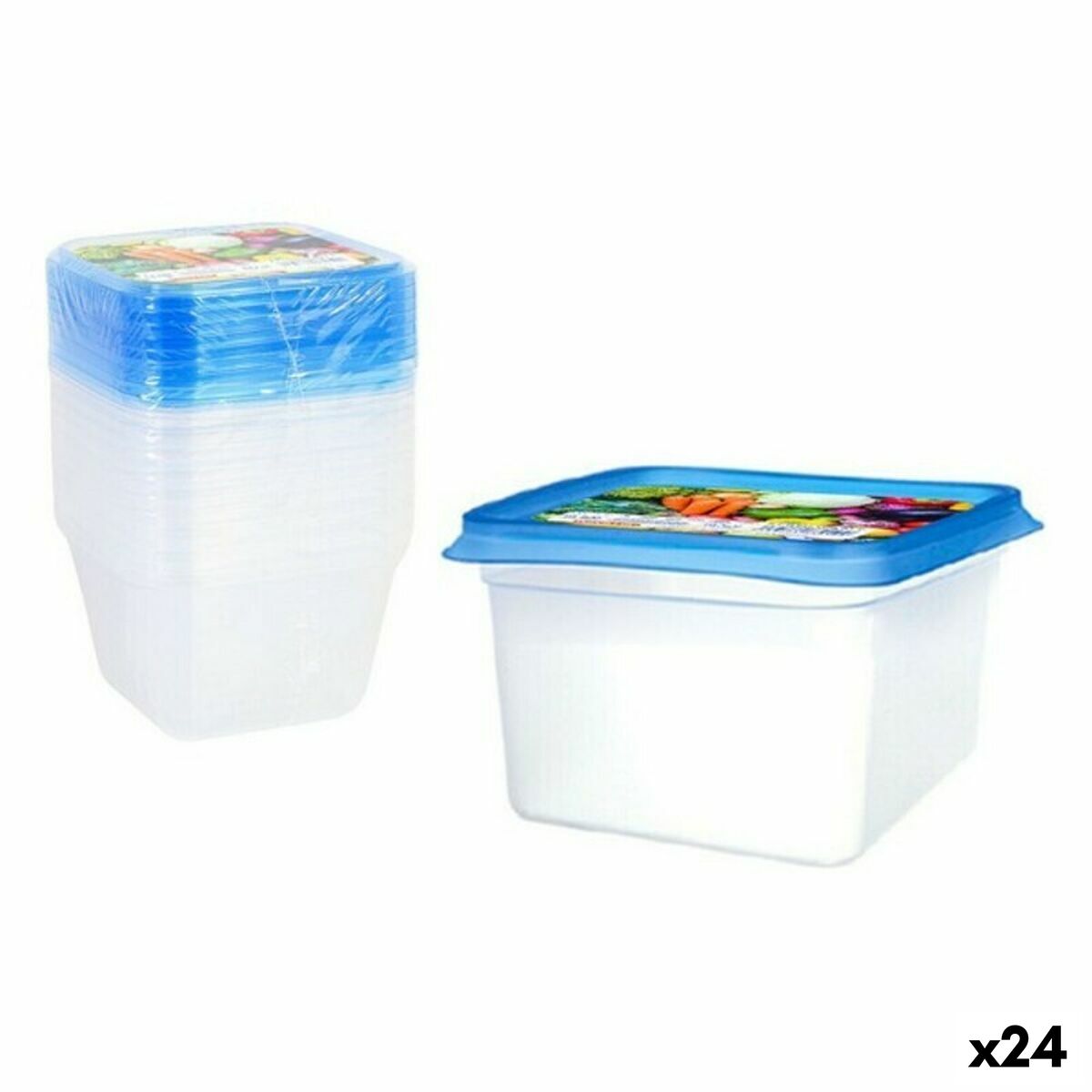 Set de 9 Fiambreras Privilege 49792 550 ml 12 x 12 x 7,5 cm (24 Unidades) - Effik Store