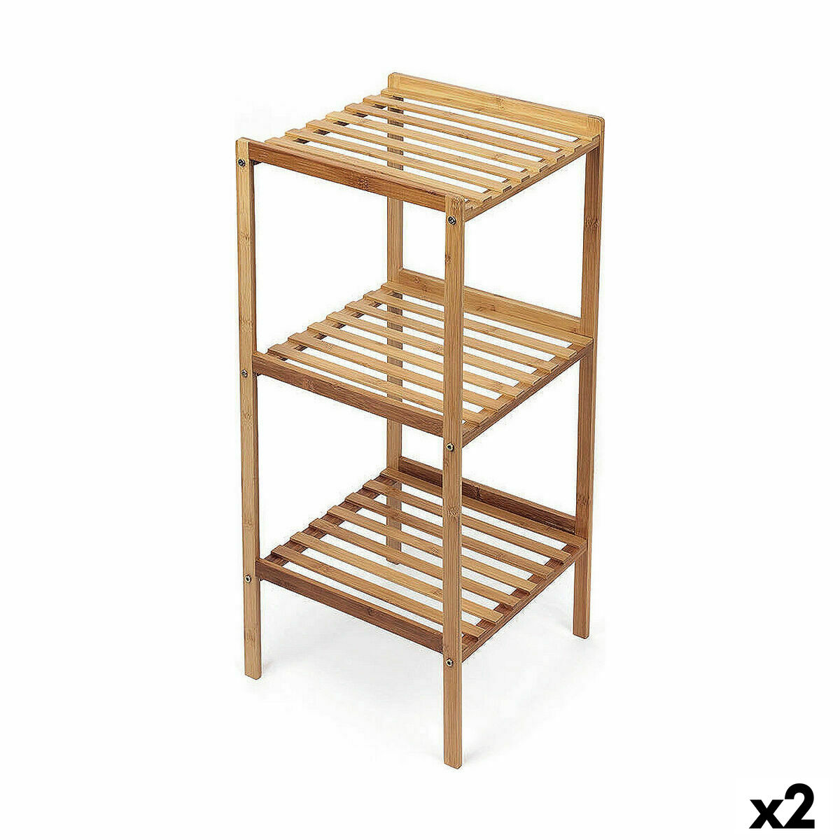 Estantería Confortime Natural Bambú 35 x 35 x 76,2 cm (2 Unidades) - Effik Store