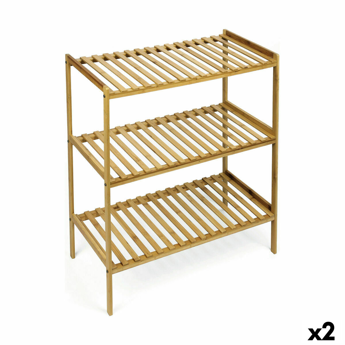 Estantería Confortime Natural Bambú 70 x 35 x 76,2 cm (2 Unidades) - Effik Store