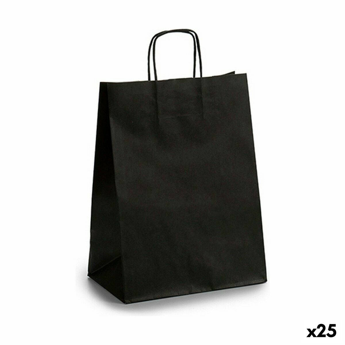 Bolsa de Papel 24 x 12 x 40 cm Negro (25 Unidades) - Effik Store