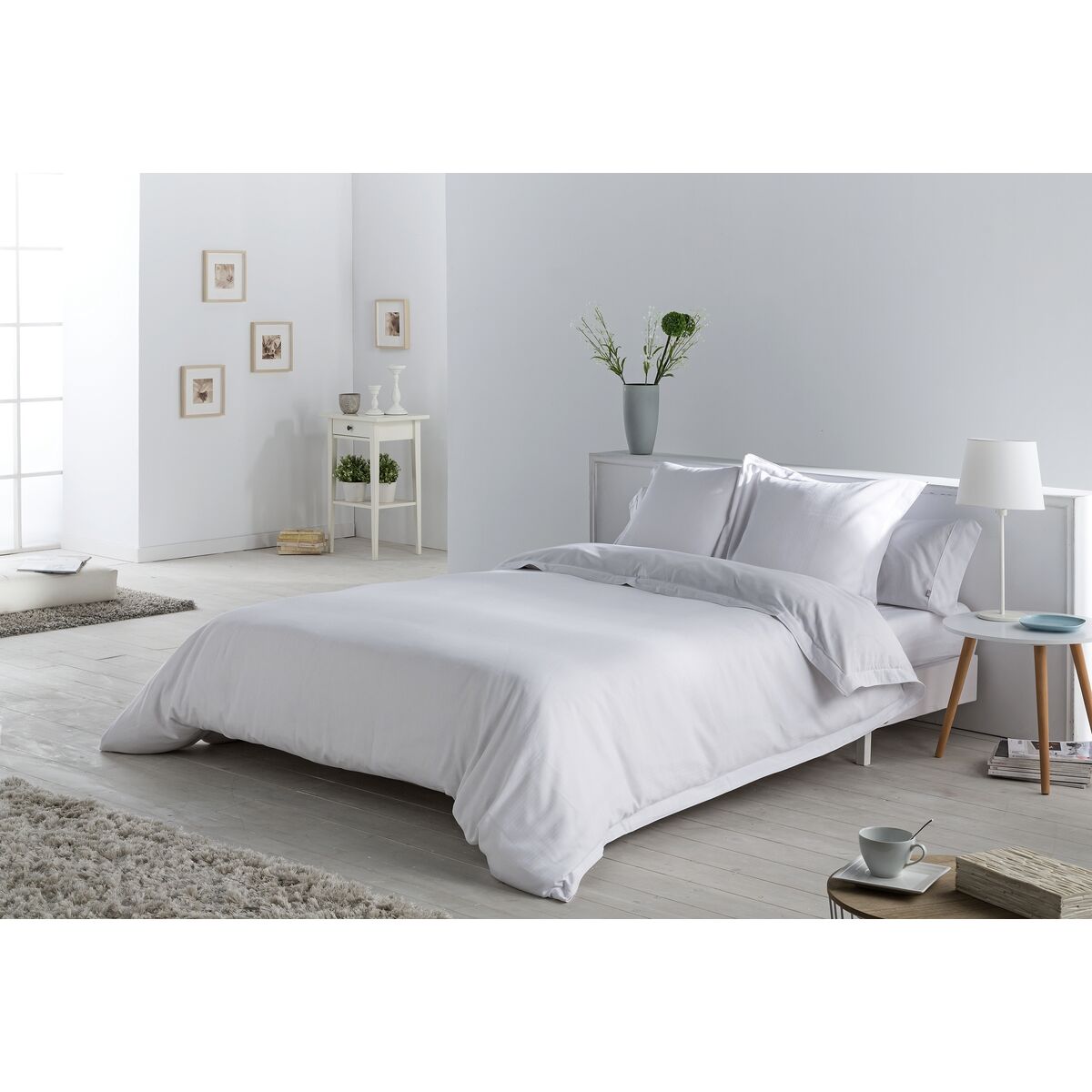 Juego de funda nórdica Alexandra House Living Blanco Cama de 105 4 Piezas - Effik Store