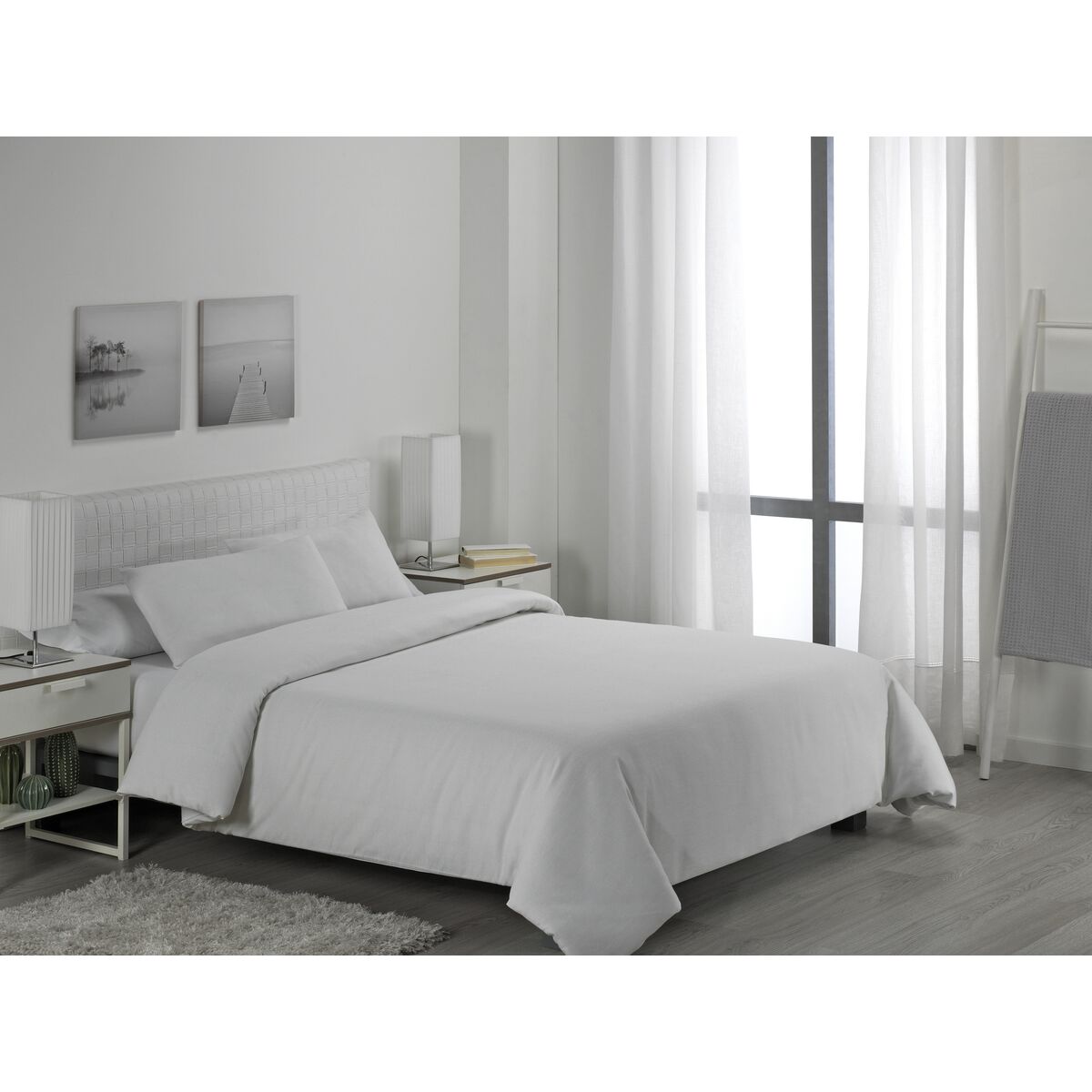 Juego de funda nórdica Alexandra House Living Lyon Blanco Cama de 105 4 Piezas - Effik Store