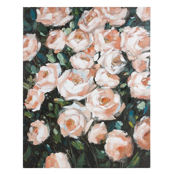 Cuadro Óleo Roses Madera de pino (80 X 4 x 100 cm) - Effik Store