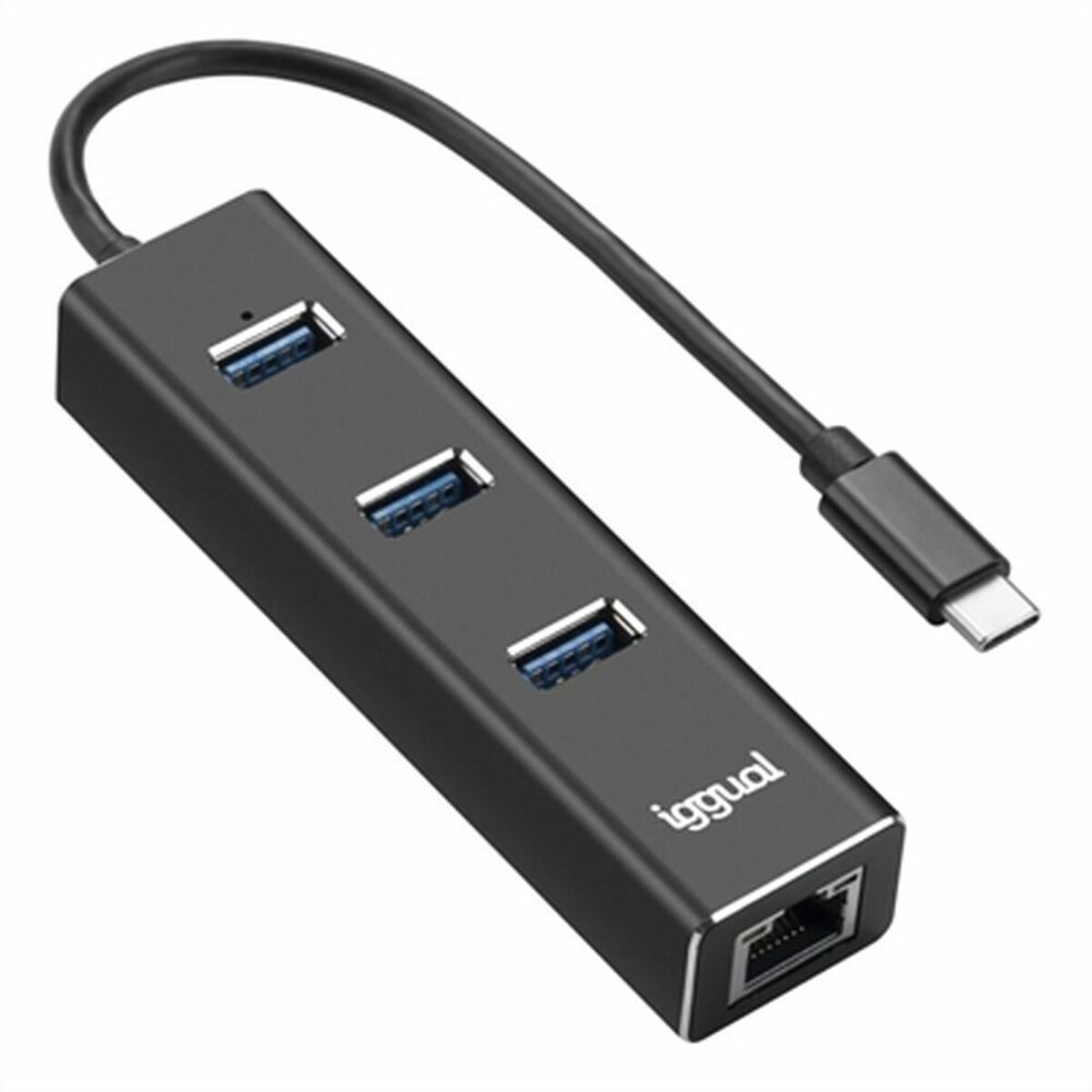 Hub USB 3 Puertos iggual IGG317709 Negro - Effik Store