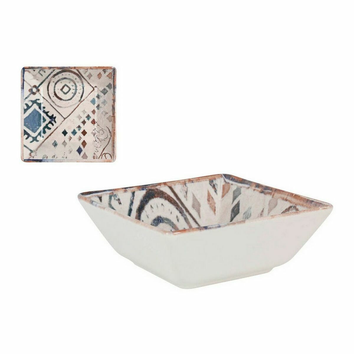 Bol La Mediterránea Grecia Porcelana Azul Marrón 13 x 13 x 5 cm - Effik Store