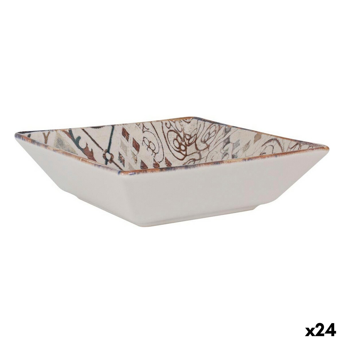 Ensaladera La Mediterránea Grecia Porcelana 18 x 18 x 5 cm (24 Unidades) - Effik Store