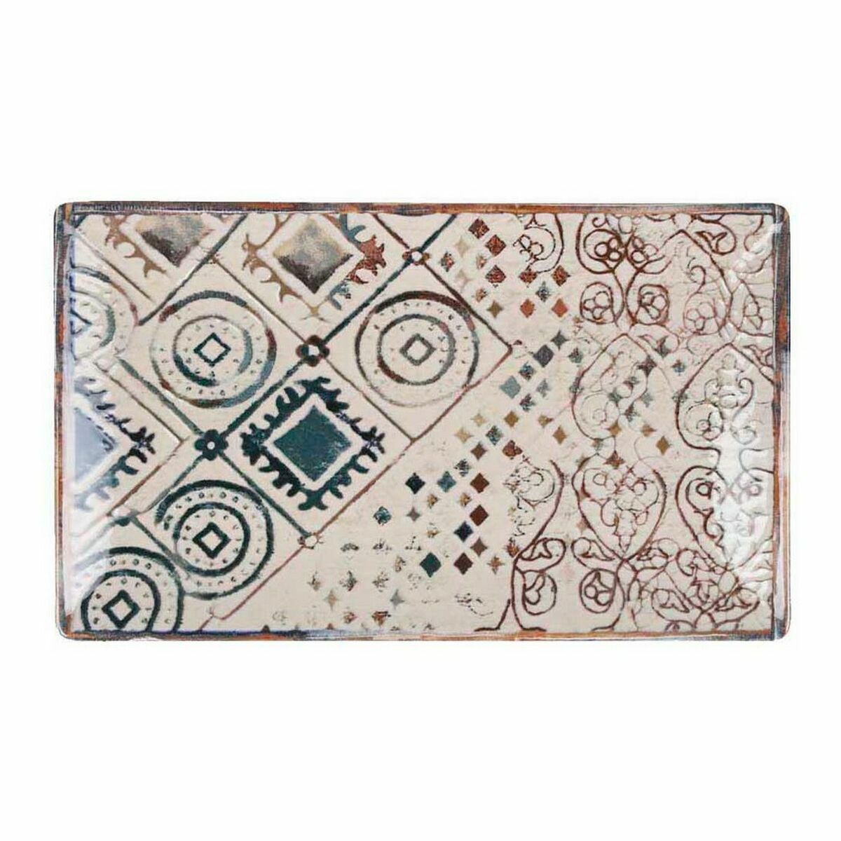 Fuente de Cocina La Mediterránea Grecia Porcelana Rectangular 25,3 x 15 x 1,8 cm - Effik Store