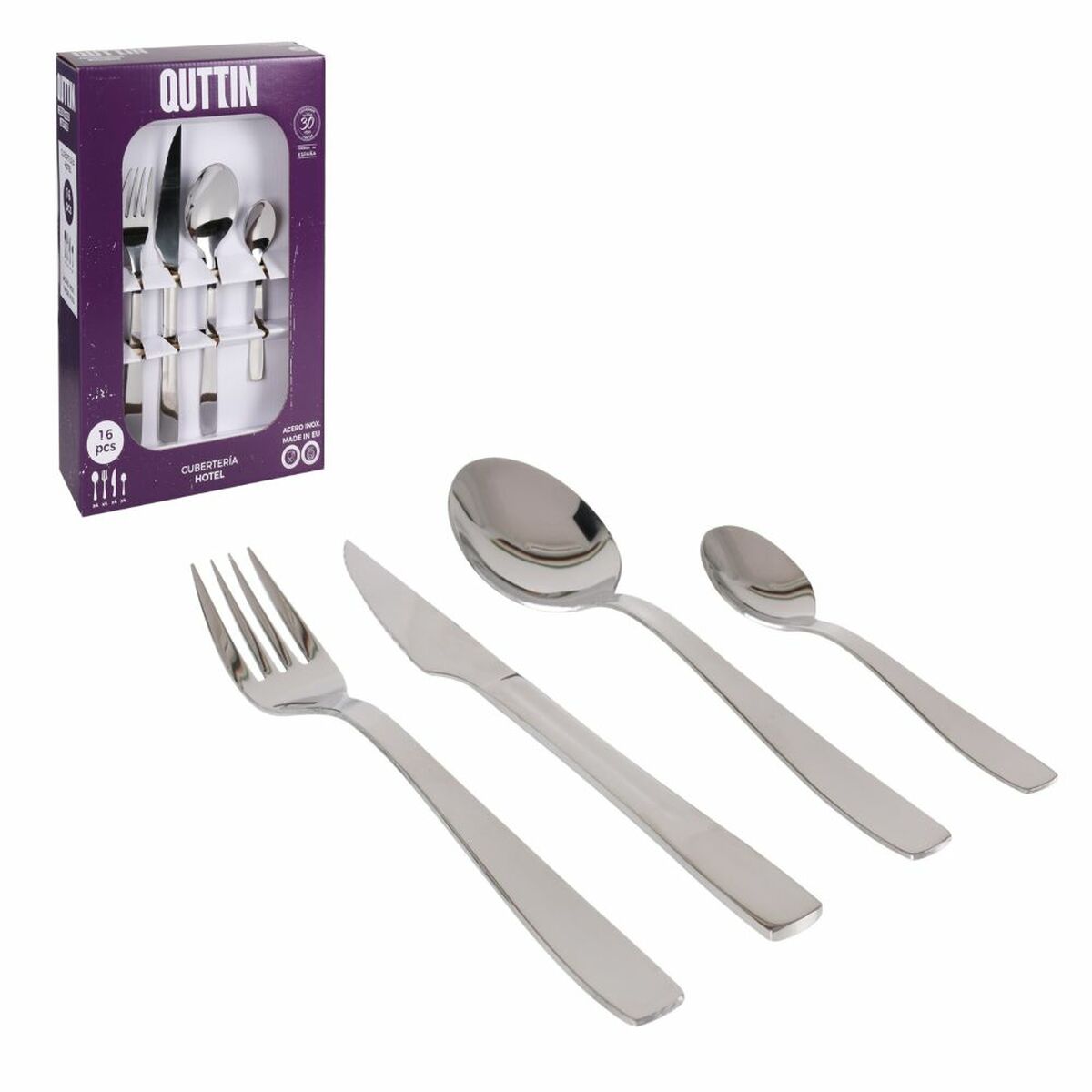 Cubertería Quttin Hotel (16 pcs) - Effik Store