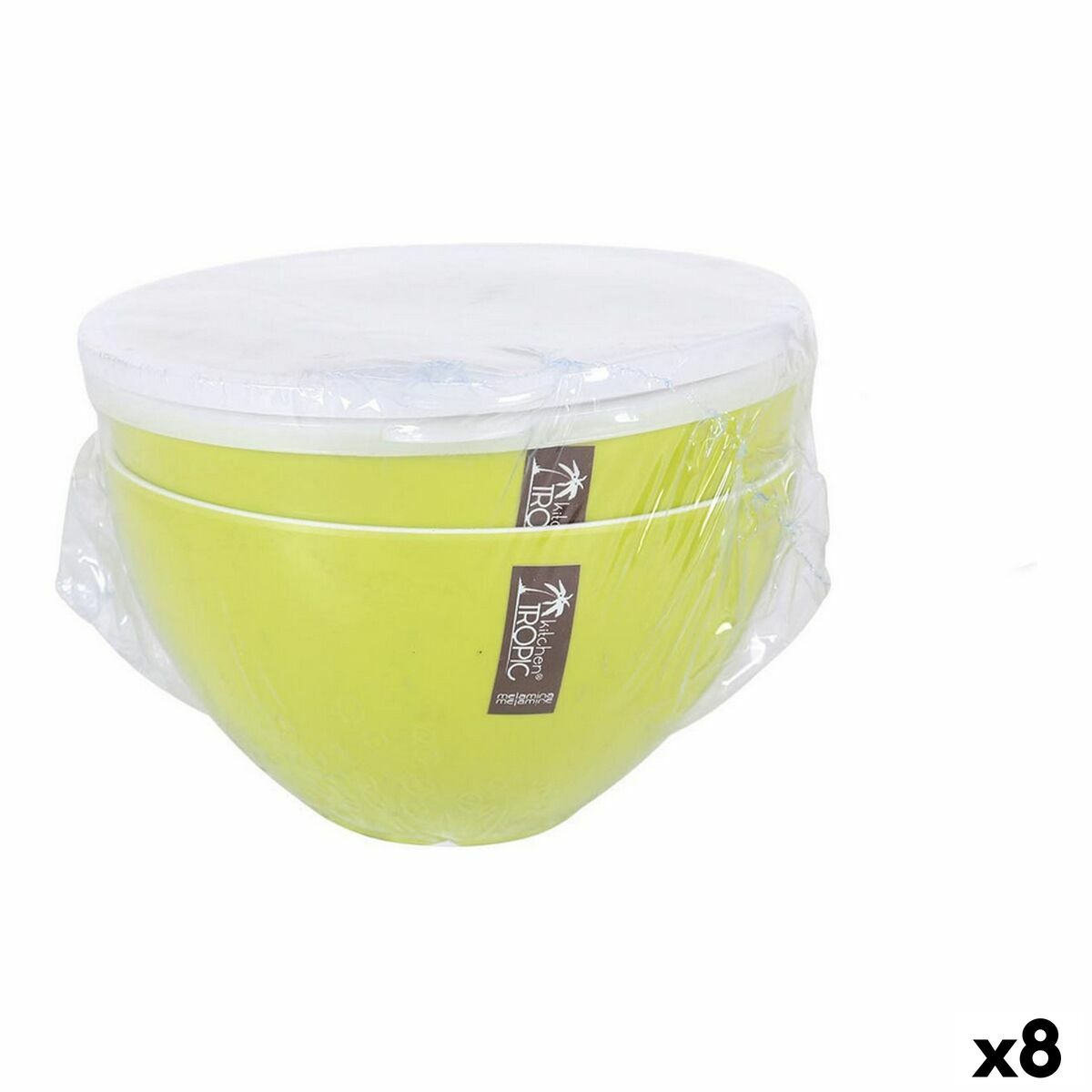 Ensaladera Kitchen Tropic   Verde Con Tapa 2 Piezas (8 Unidades) - Effik Store