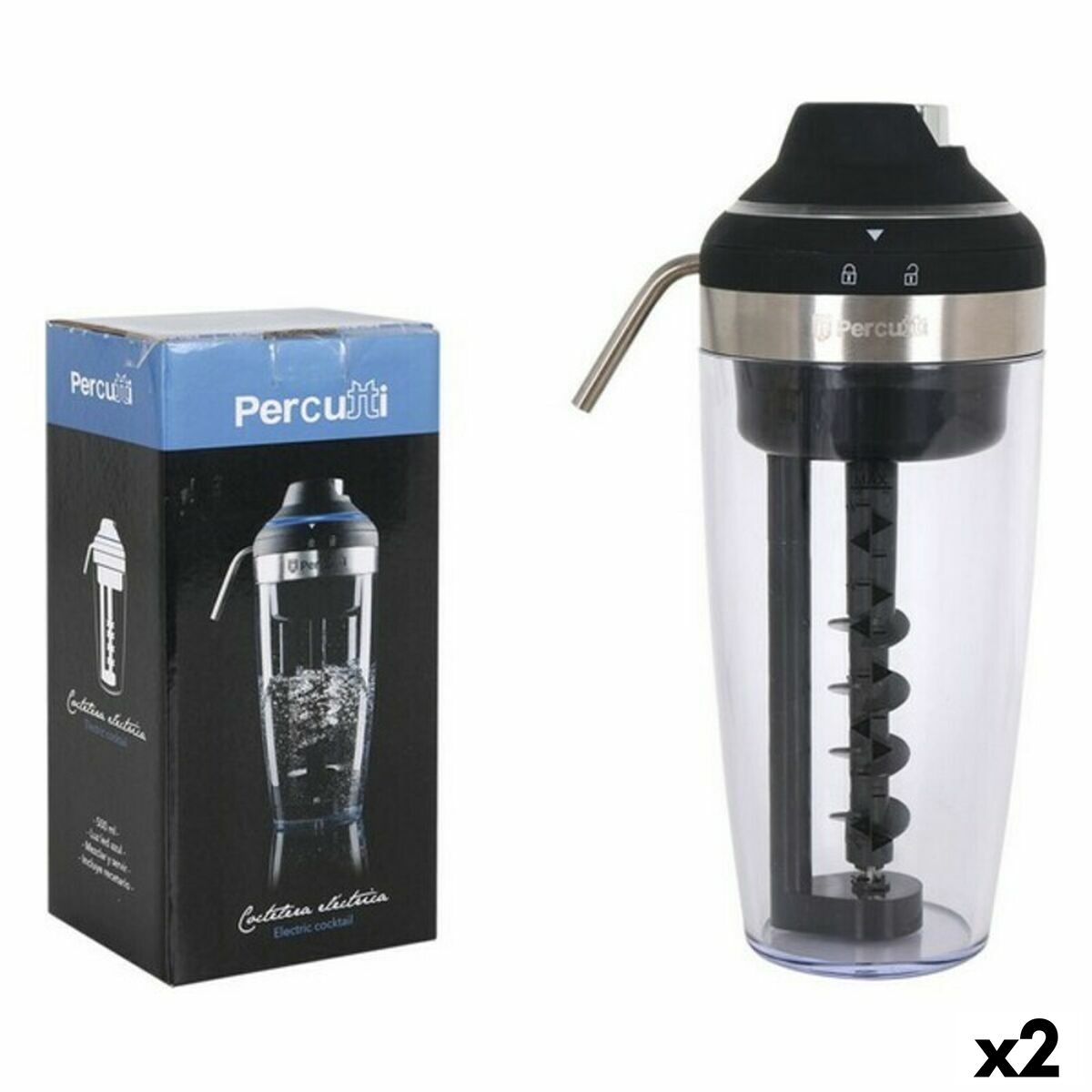 Coctelera Percutti Legno percutti Eléctrica 500 ml (2 Unidades) - Effik Store