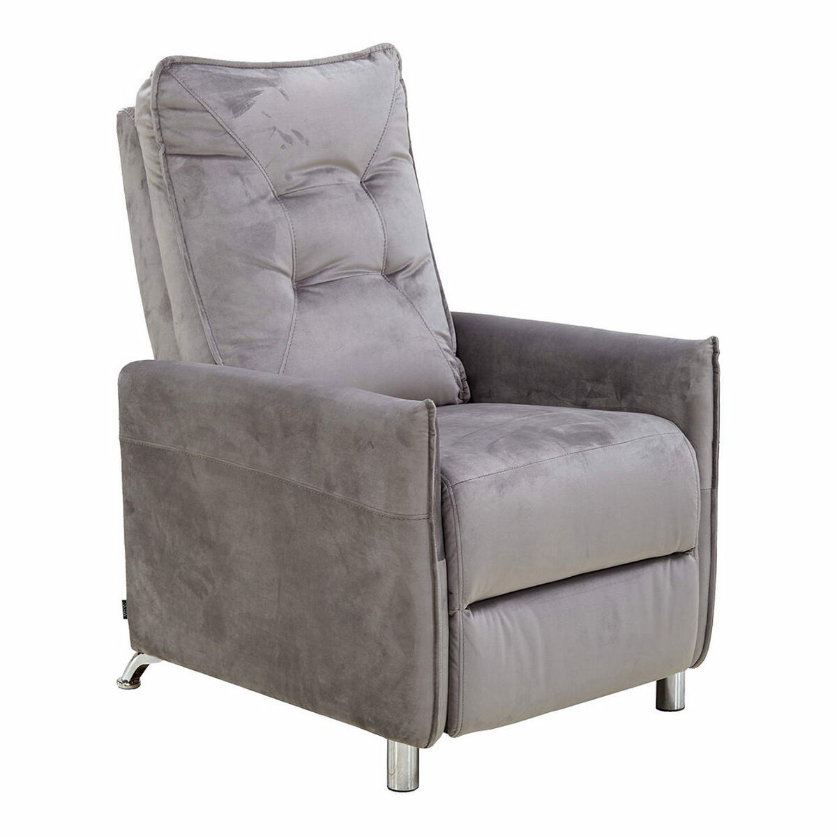 Sillón Reclinable Astan Hogar Relax Manual Gris Terciopelo - Effik Store