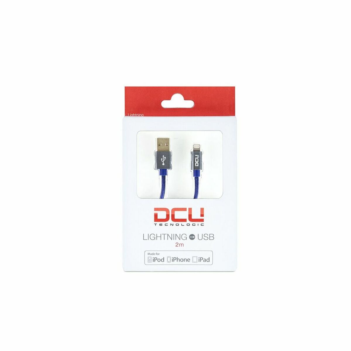 Cable USB a Lightning DCU 34101250 Azul marino (2 m) - Effik Store