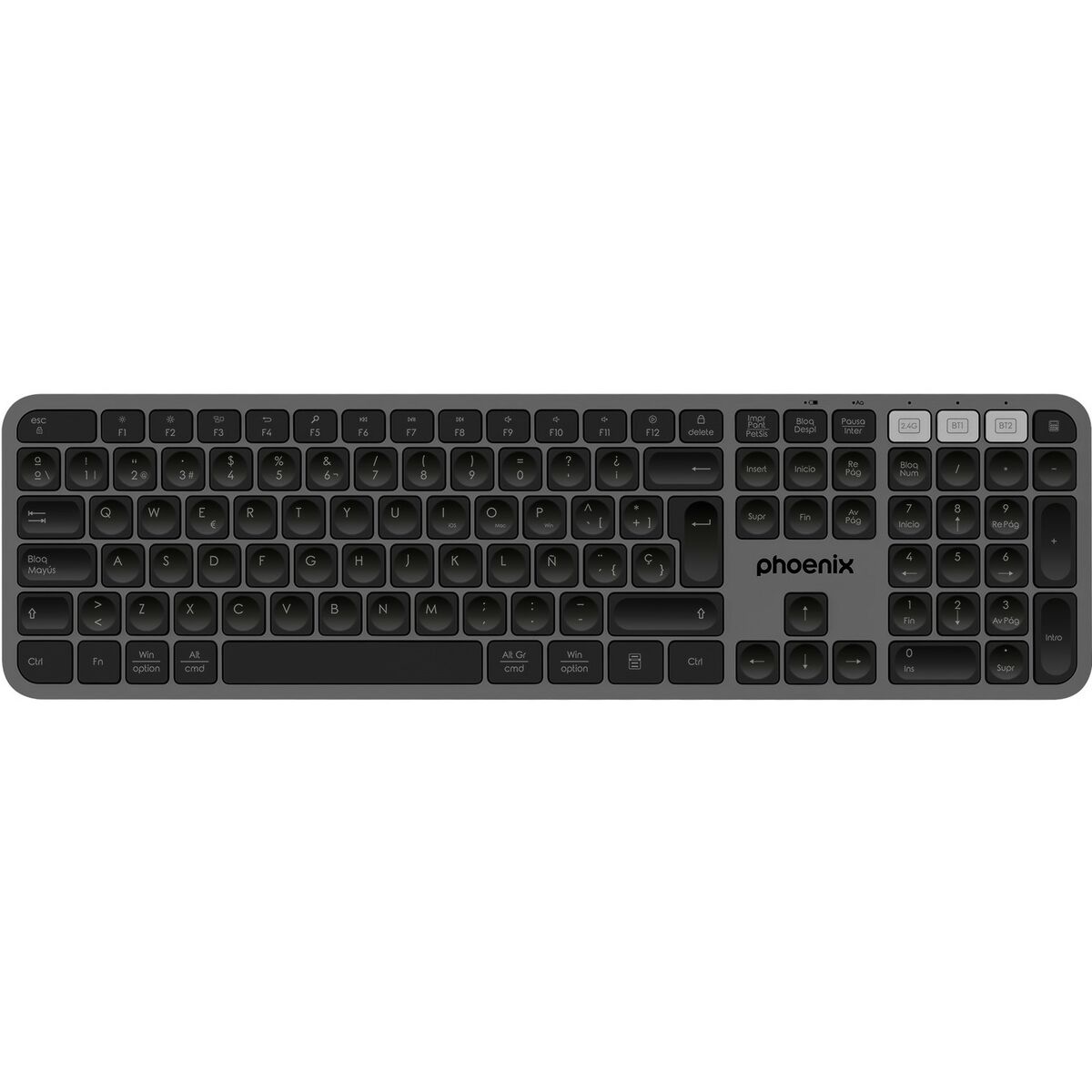 Teclado Bluetooth Phoenix K300 Gris Qwerty Español - Effik Store