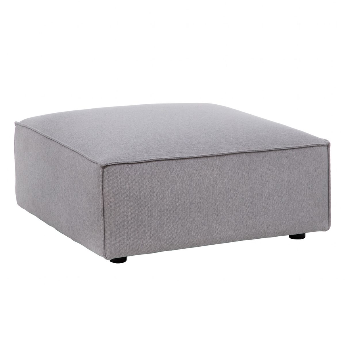 Puff Gris claro Madera Pluma Foam 94 x 94 x 44 cm Moderno Modular - Effik Store