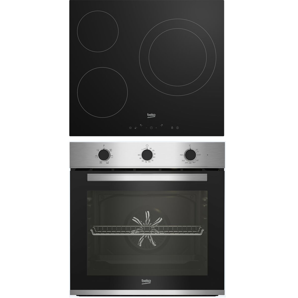 Conjunto de Horno y Vitrocerámica BEKO BBSE12121XD Negro - Effik Store