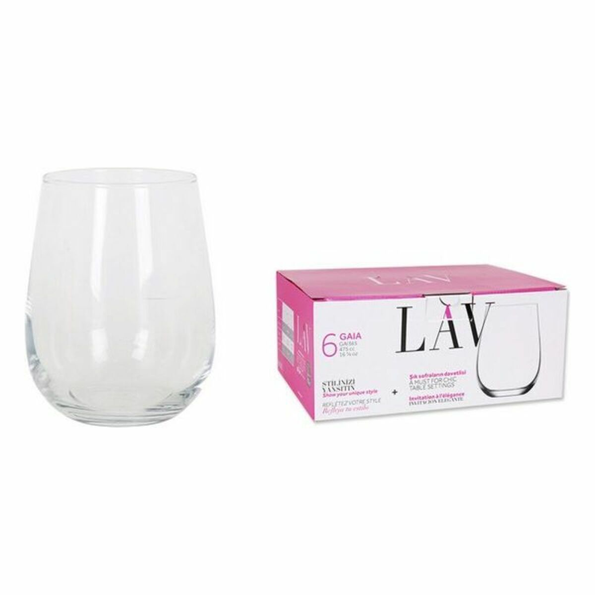 Set de Vasos LAV Gaia (6 uds) (475 ml) - Effik Store