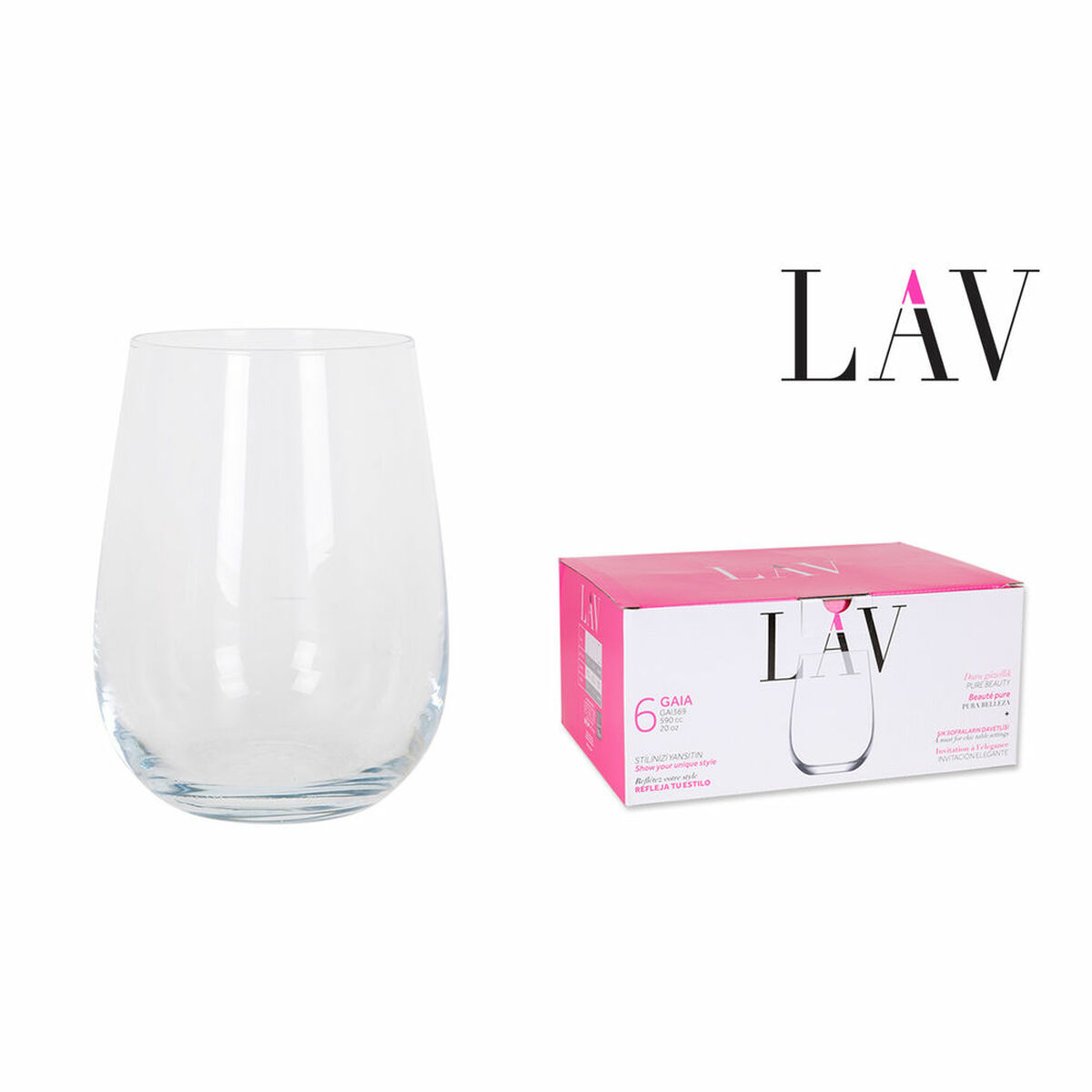 Vaso LAV Gaia (6 Unidades) (6 pcs) - Effik Store