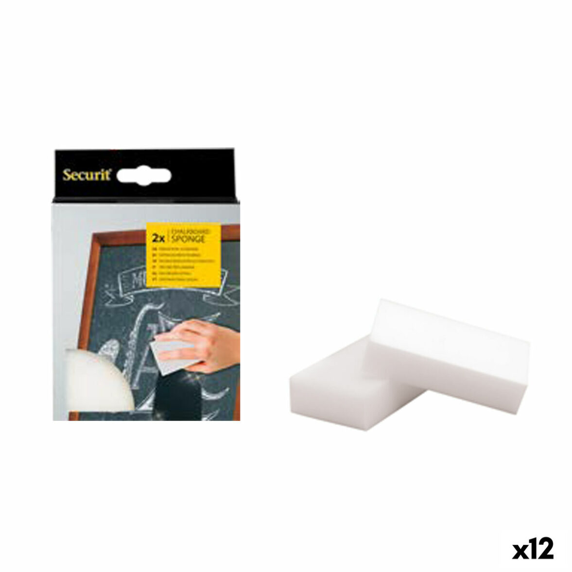 Borrador de pizarra Securit Melamina 2,5 x 6 x 10,5 cm 2 Unidades - Effik Store